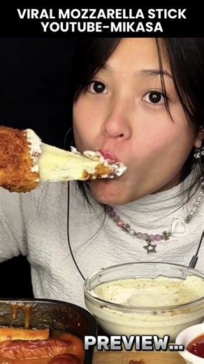 Viral MOZZARELLA STICK😱🔥CHEESY MUKBANG#mikasa #deep