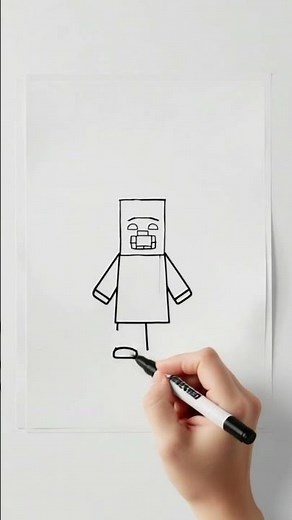 Drawing a Cute Minecraft Character from Scratch ✏️
