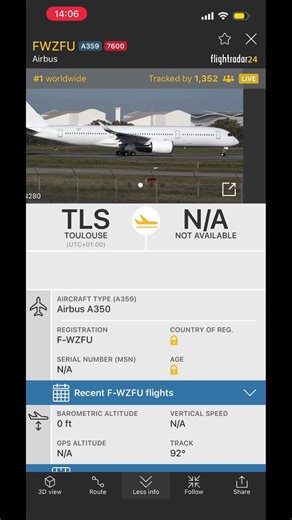 Airbus A350 (squawk code: 7600) | #avgeeks