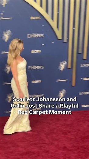 2.6M views · 39K reactions | Photographers teased #ScarlettJohansson and #ColinJost to kiss on the carpet, prompting Jost to make a funny comeback. #Emmys | People | Facebook