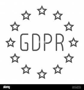 General Data Protection Regulation thin line icon, privacy and information, gdpr sign, vector graphics, a linear pattern on a white background, eps 10 Stock Vector Image & Art - Alamy