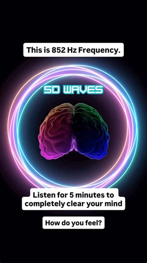 This is 852 Hz Frequency. Listen for 5 minutes to completely clear your mind. How do you feel? 🙏 Download the new 5D Waves app #mentalhealth #frequency #soundexperiment | 5D Waves