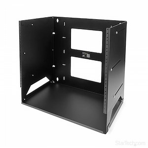 2-Post 8U Open Frame Wall Mount Network Rack with Built-in Shelf, Wall Mount Data Rack with Adjustab