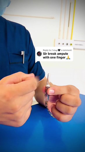 Replying to @𝓘 𝓴𝓪𝔂🖤 ampule breaking trick 💊♥️#fypシ゚viral #medical #icunurse #nurselife #hospital @Professional Nurse 🩺❤️ @Dr Zeeshan khan @Babydoll