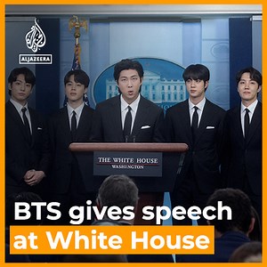 K-Pop supergroup BTS joined a White House press briefing to speak out about the rise of anti-Asian hate crimes in the US. They also held a closed meeting with President Joe Biden in the Oval Office. | Al Jazeera English
