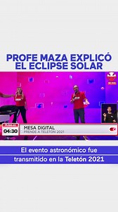 👀¡Se verá nuevamente en 20 años! ☀️😱Un momento histórico se vivió durante la madrugada de este sábado. Al teatro #Teletón llegó el Profesor José Maza para explicar las características del #EclipseSolar que se pudo ver en la Antártida y fue transmitido durante la Teletón 2021. El profesor Maza también aprovechó la oportunidad para realizar un llamado a los espectadores a ser más inclusivos y tratar con respeto a todas las personas. ¡Revisa el momento! 🤩 | Mega.tv