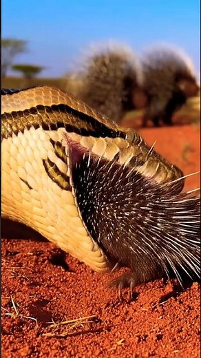 Will the Porcupine Escape the Python’s Deadly Bite? 🐍🦔 Tense Battle in the African Savannah!