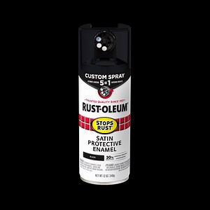 Black, Rust-Oleum Stops Rust Custom Sprays 5 in 1 Satin Spray Paint-376869, 12 oz