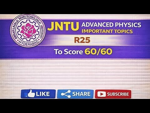 Advanced engineering Physics R25 Jntu | Important Questions | 60/60 Strategy 🔥