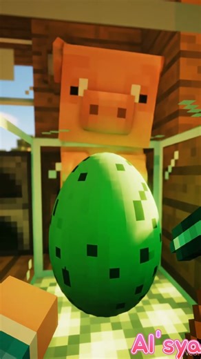 mendapatkan telur hijau dan di masukin ke incubator.. #pov #minecraft #gaming