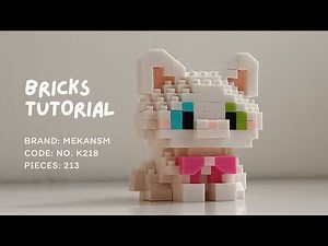 How to Build Munchkin White Cat with Pink Bow | MEKANSM Pet Day K218 Block Tutorial (213 Pieces)