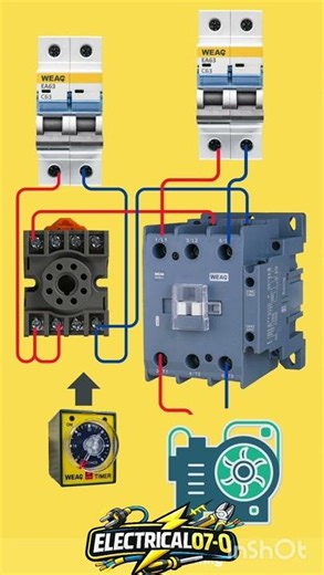 Timer Contactor Wiring Diagram | Motor Auto ON OFF Timer Control | Electrical Control