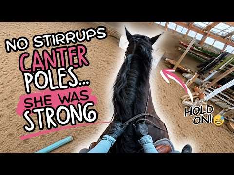 No Stirrup Canter Poles… She Was SO Strong 😅