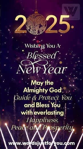 2025 Animated Happy New Year Blessings GIF Video with Sound #shorts by wordsjustforyou.com