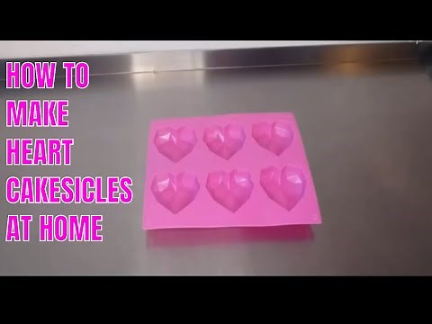 HEART CAKESICLES - HOW TO MAKE HEART CAKESICLES USING Geometric Heart Mold at HOME