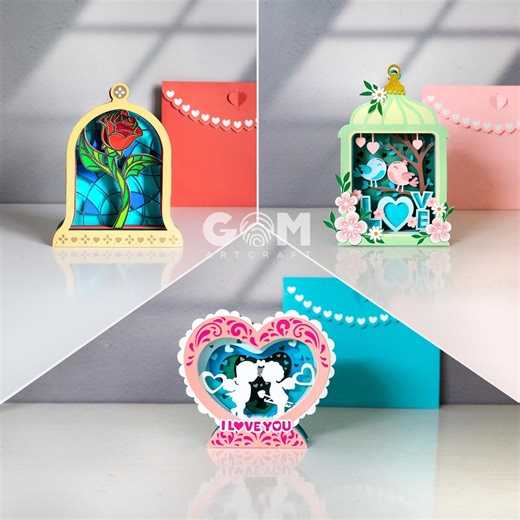 Set 3 Flower Pop-up Card 3D, Valentine's Day Pop-up Card Template, Love Flower Card SVG, Heart Pop-up Card - Etsy