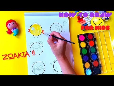 Ζωγραφιές για παιδιά: Ζωγραφίζουμε ζωάκια πανεύκολα!🐶🐵 🦩/ How to draw Animals easy