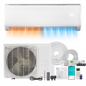 17000 BTU Mini Split Air Conditioner & Heater, Wifi Enabled 208-230V Energy Saving Wall Mounted Inverter Ductless AC Unit Cools up to 1000 Sq. Ft, Heat Pump & Installation Kit