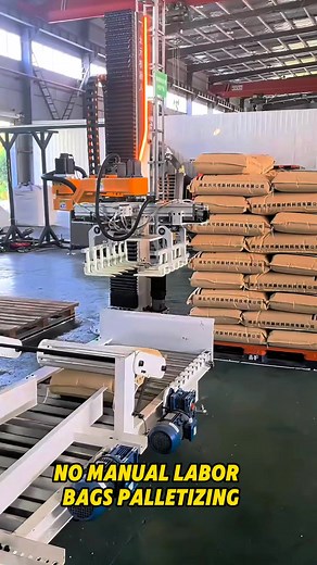 No Manual Labor Bags Palletizing 😎 #robot #robotics #palletizer #palletizing #depalletizer #stacking #automation #depalletizing | Industrial Robot BeiYuan