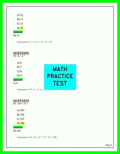 MATH PRACTICE TEST 2026 Math Practice Questions Answers | Full Exam Drill | Step-by-Step Solutions