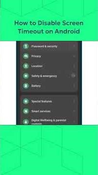 How to Disable Screen Timeout on Android #Android #ScreenTImeout