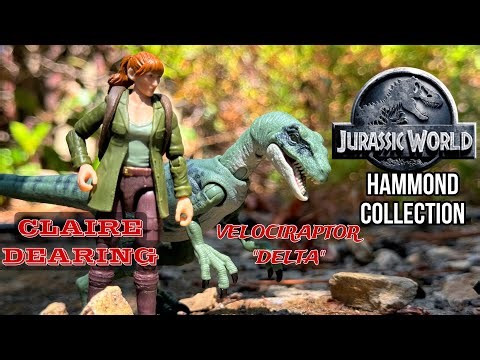 JURASSIC WORLD Hammond Collection Velociraptor “Delta” & Claire Dearing Toy Review #jurassicworld