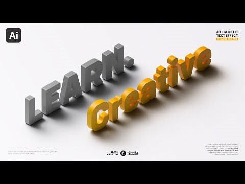 3D Backlit Text Effect in Illustrator | 3D and materials | Illustrator Teachings
