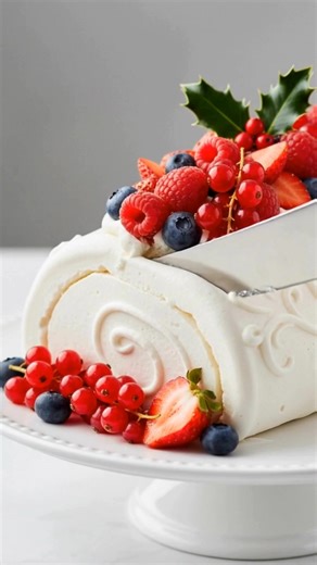 20K views · 64 reactions |  Bûche Pavlova aux Fruits Rouges – Le Dessert Léger de Noël  La recette compléte dans le premier commentaire  | Recettes De Tous les Jours | Facebook