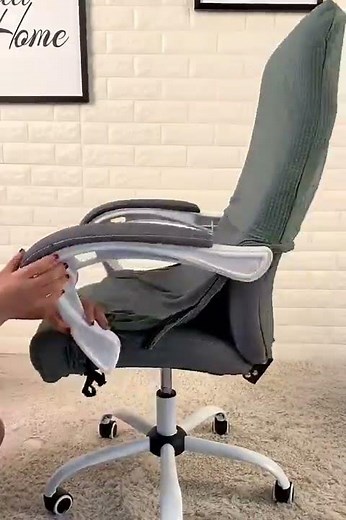 One Piece Office Chair Slipcover - How to Install #officedecor #officechair #officeseat #slipcover