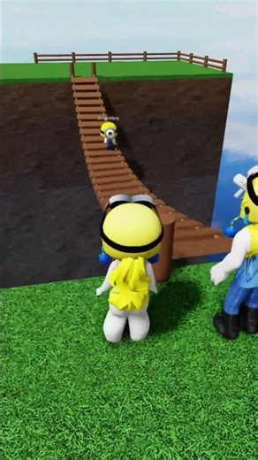 minion baddie & minion play squid game on wood bridge 🥰🫰