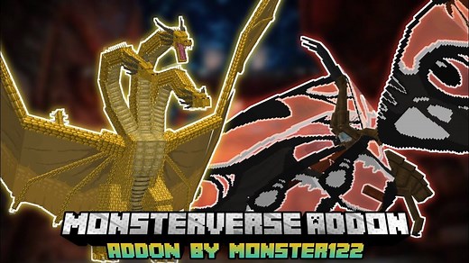 [优质模组推荐]新增泰坦巨兽魔斯拉!进化?破茧成蝶!哥斯拉怪物宇宙正式版V2.0汉化版(附下载链接)/我的世界国际基岩版Monsterverse Addon