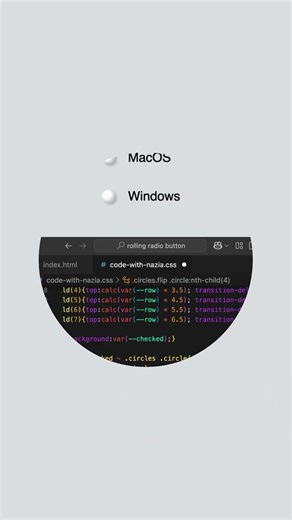 Rolling Radio Button UI 🔵 HTML CSS JS