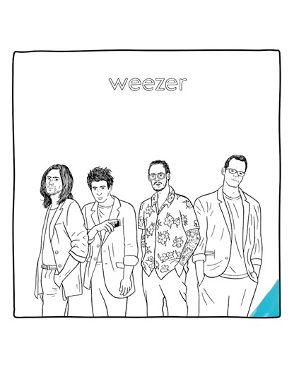 Tomorrow is Weezer's 34th anniversary. To celebrate this momentous Weezerversary, we're releasing all of the colored albums together for the first time ever. May we present to you, the Weezer Coloring Book Vinyl Box Set. Blue, Green, Red, White, Black, and Teal all together in one place. 6 LPs on colored vinyl, 72 original illustrations by Alec Longstreth, 6 color markers (including one magic marker. Use it on the cover & vinyl jackets to reveal hidden surprises!), and it’s even Karlification ce