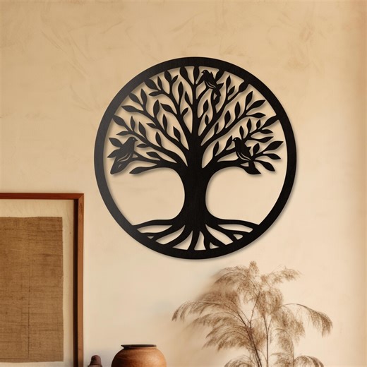Tree of Life Wall Art, Round Tree Wall Decor, Wooden Tree Wall Art, Tree Wood Wall Art, Tree of Life Wall Art, Tree of Life Wall Hanging - Etsy