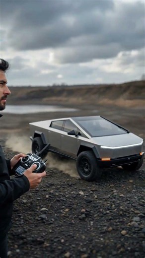 This RC Tesla Cybertruck is straight-up insane! 😱 Watch it rip through the rocks like a boss!