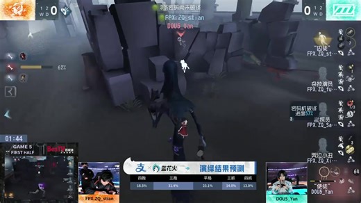 【DOU5 VS ZQ】主播ob雀人再次三跑祈颜使徒安