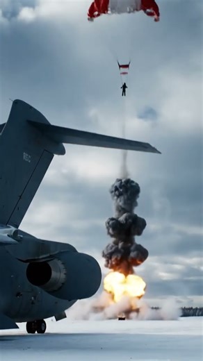 EJECT! EJECT! 😱 Fighter Jet Explodes on Snowy Runway! ❄️💥 #military #viral #shorts #fighterjet