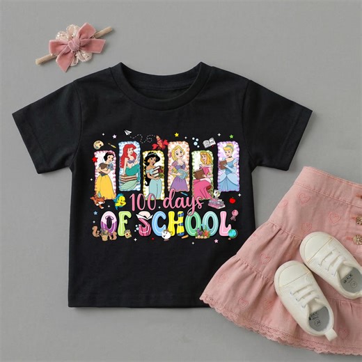 Disney Princess 100 Days of School Shirts,100th Day of School Outfit for Girls,princess Reading Shirts,ariel Belle Cinderella Grad Shirts - Etsy