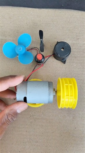 Two DC motor fan & buzzer and drone motar Powered by 775 DC Motor #dcmotor