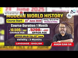 Master Modern World History for UPSC Mains 2025 with Avadh Ojha Sir