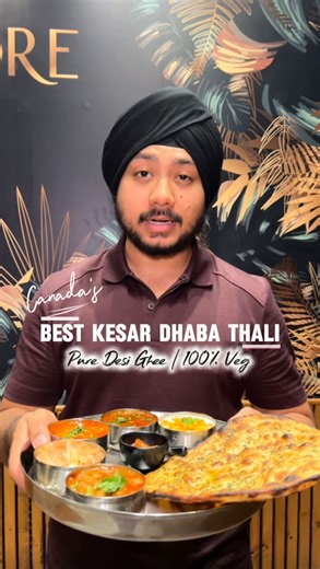 Astha Jain & Harjas Kohli | Toronto Content Creators on Instagram: "Follow @ourhungergoals for the best eats in the GTA & beyond 🍴 If you’re hunting for the first-ever OG Kesar Dhaba Thali in Canada, you’ll only find it at Chatore 🤌🔥. This spot has taken Amritsari food to the next level with authentic recipes and chefs straight from Amritsar 🇮🇳. 🥘 Kesar Dhaba Thali – the OG taste of Punjab, now in Toronto 🥯 Variety of Kulchas – Aloo, Gobi, Paneer, Veg Keema & Patty… all crisp outside, mel
