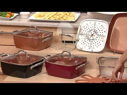 Copper Chef 10-piece Cerami-Tech Non-Stick Cookware Set on QVC