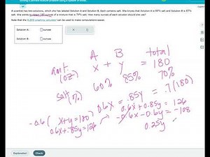 Solving a percent mixture problem using a system of linear equations
