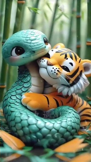 "Snake and Tiger Fusion | Epic AI-Generated Fantasy Battle"