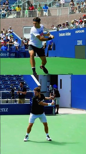 Federer Wawrinka Backhand: Who has the BEST One-Hander? 🎾 #tennis #federer #wawrinka #shorts