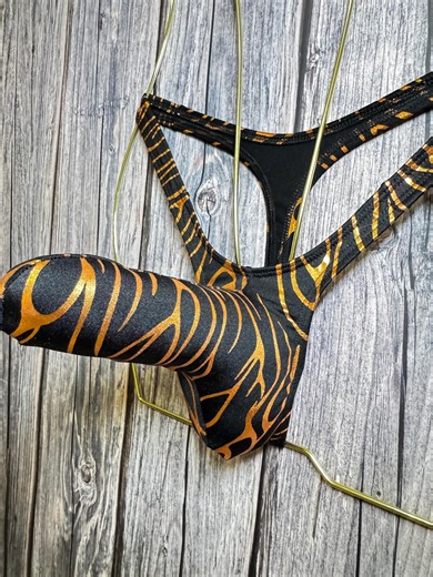 Jovanadesign メンズ ミサイルTバック ファイヤーホログラム コッパーブラック エクストリーム 水着 アンダーウェア 英国製ハンドメイド - Etsy 日本