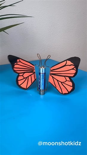 DIY electronics, stem and science activities for beginners on Instagram: "DIY “Butterfly” homopolar motor. Easy and fun STEAM project for beginners. You will need: - AA battery - Bare copper wire - Magnets (neodymium) - Paper - Markers Warning: this project should be done under adult supervision. ©️ @Moonshotkidz – All rights reserved. Reproduction, distribution, or use of this artwork and video without permission is prohibited. For licensing inquiries, contact Moonshotkidz@gmail.com"