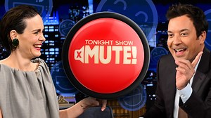 Sarah Paulson and Jimmy give charade-style clues to each other in a new game, Mute! 🔇 | The Tonight Show Starring Jimmy Fallon