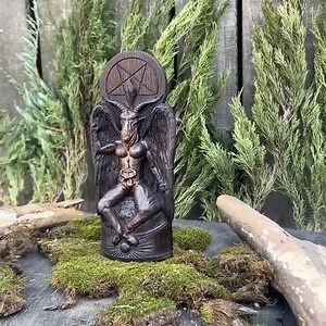 Baphomet Wooden Statue, Embrace the Enigmatic Synthesis of Ancient Wisdom - Etsy