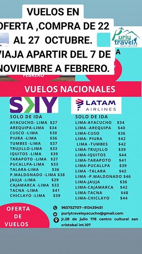 ¡Ofertas de Pasajes Aéreos en Perú!